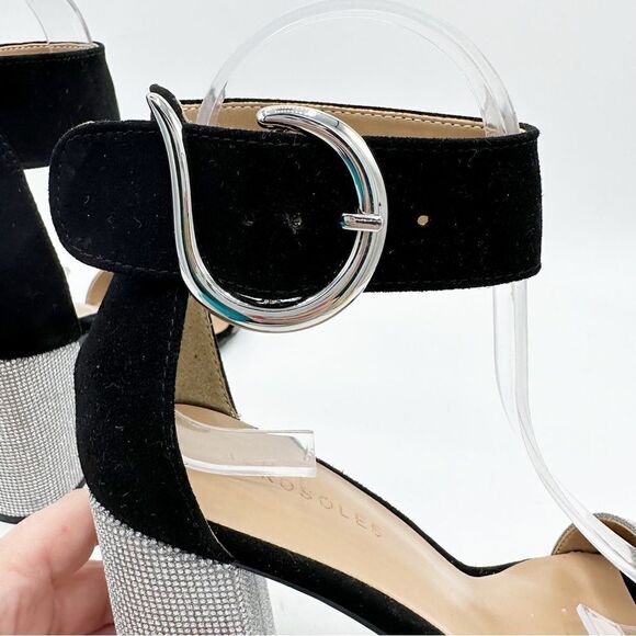 New Aerosoles Women’s Lana Crystal Heeled Ankle Strap Sandal in Black Size: 7M‎ - Picture 6 of 12